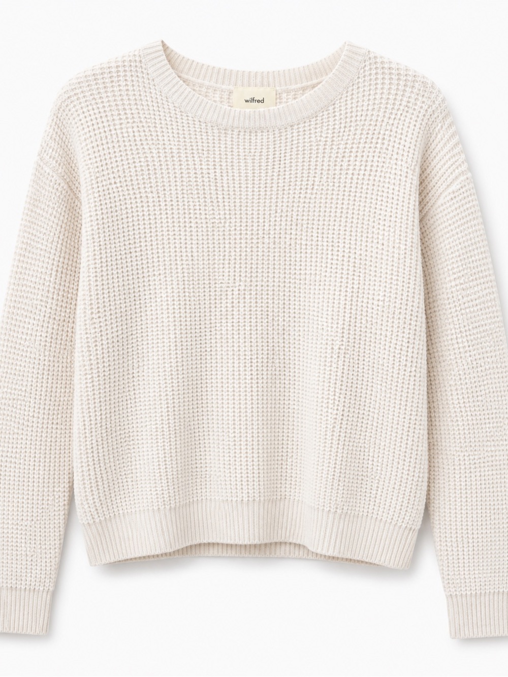 Wilfred Free 100% Merino Wool Sweater Cream | Waffle Knit Crewneck M
